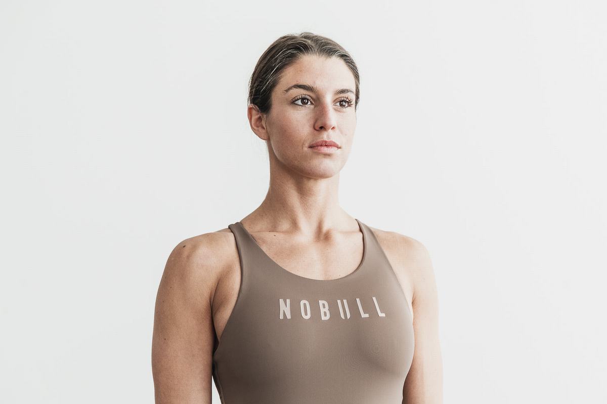 Nobull One Piece Women's Swimsuits Brown | Australia (UH9658)